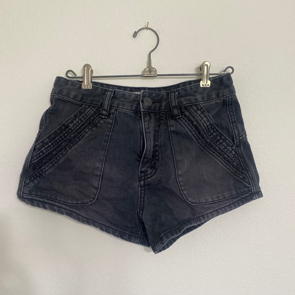 Free People Sweet Surrender black denim shorts 25 - Picture 3 of 12